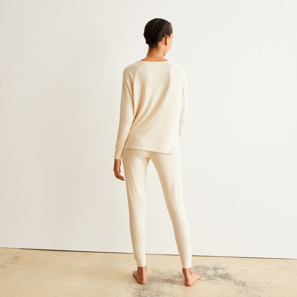 Pantalon en maille - blanc cassé ecru.