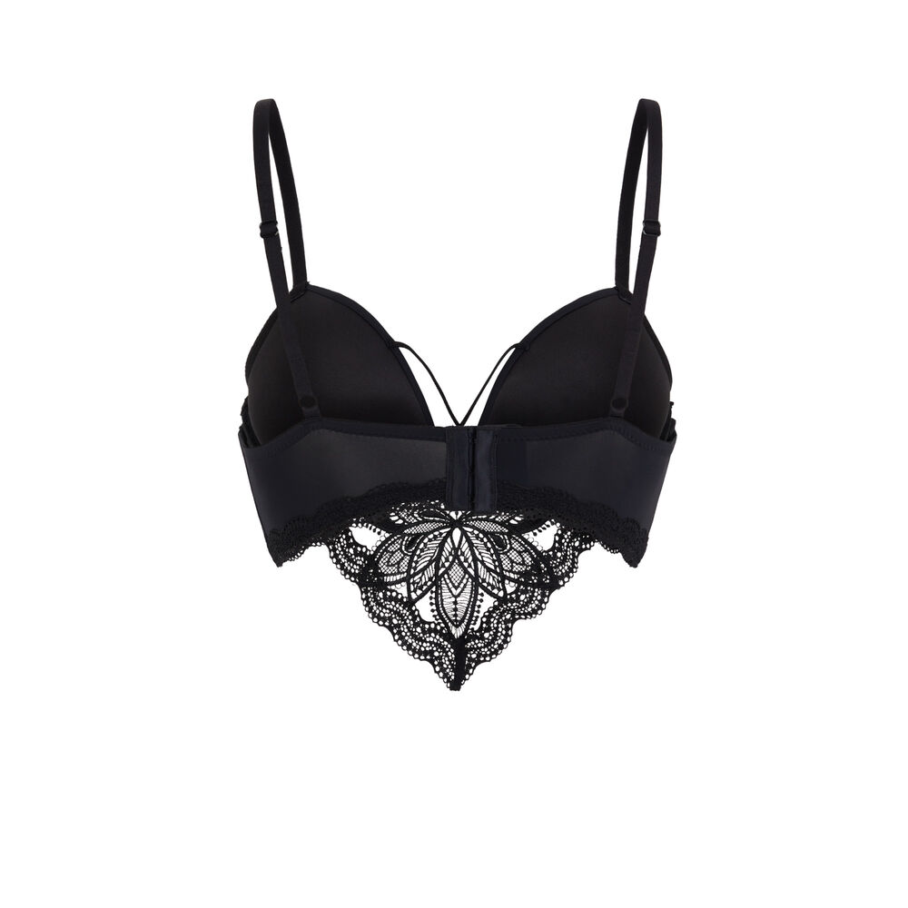 Soutien-gorge push micro et dentelle - noir noir.