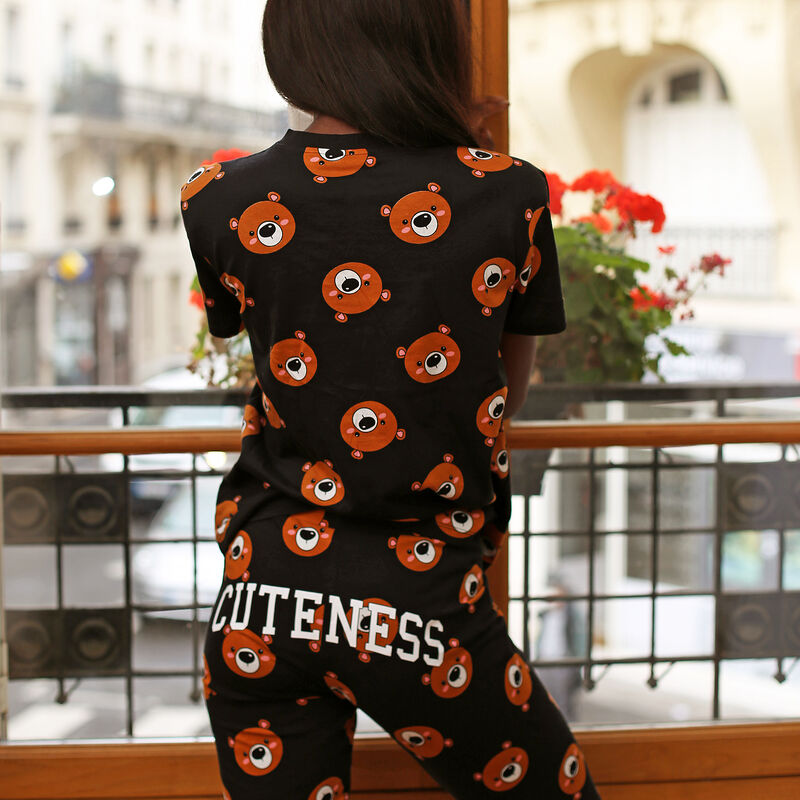 legging ourson à message cuteness - noir legging ourson à message cuteness - noir;