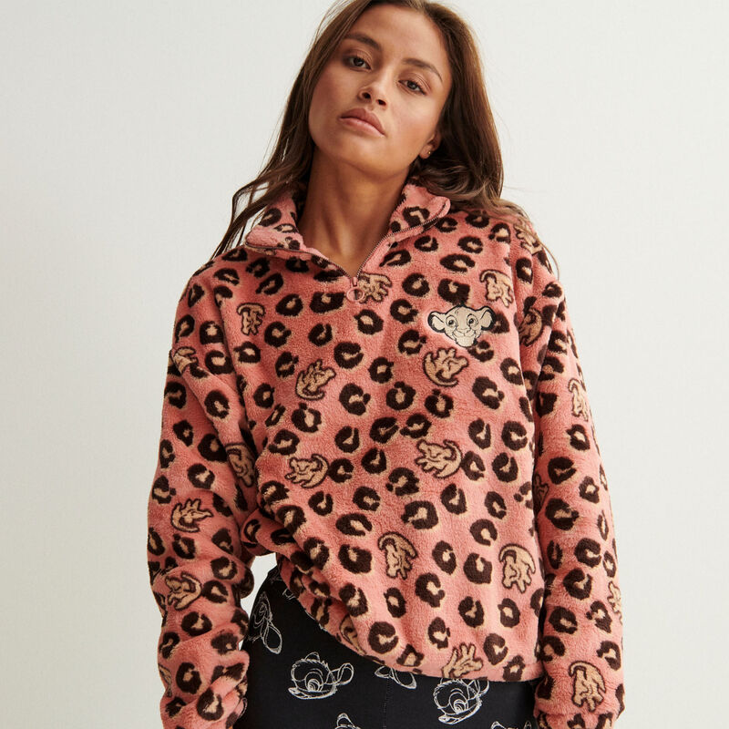 sweat polaire à zip roi lion - rose sweat polaire à zip roi lion - rose;