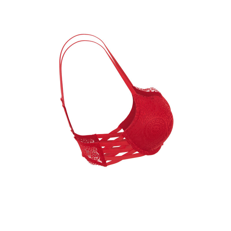 Soutien-gorge ultrapush en dentelle sabriniz rouge.