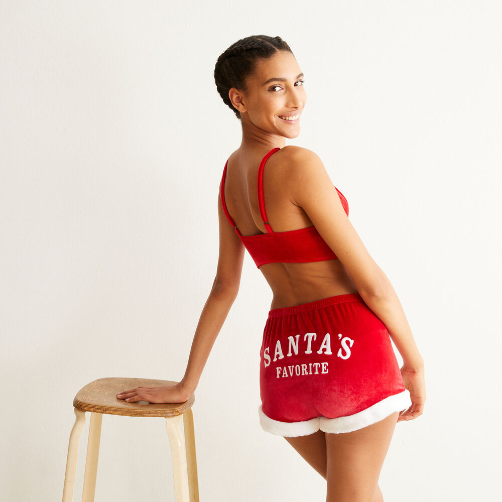 Set brassière et short santa's favorite - rouge rouge.