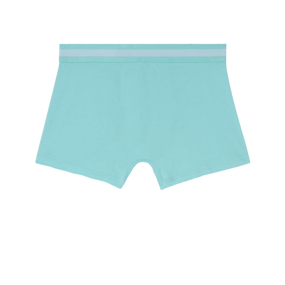 Boxer uni en coton - turquoise bleu.