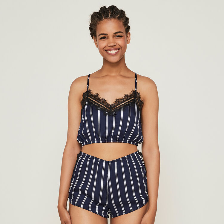 Top satin a rayures raynuitiz Top satin a rayures raynuitiz;