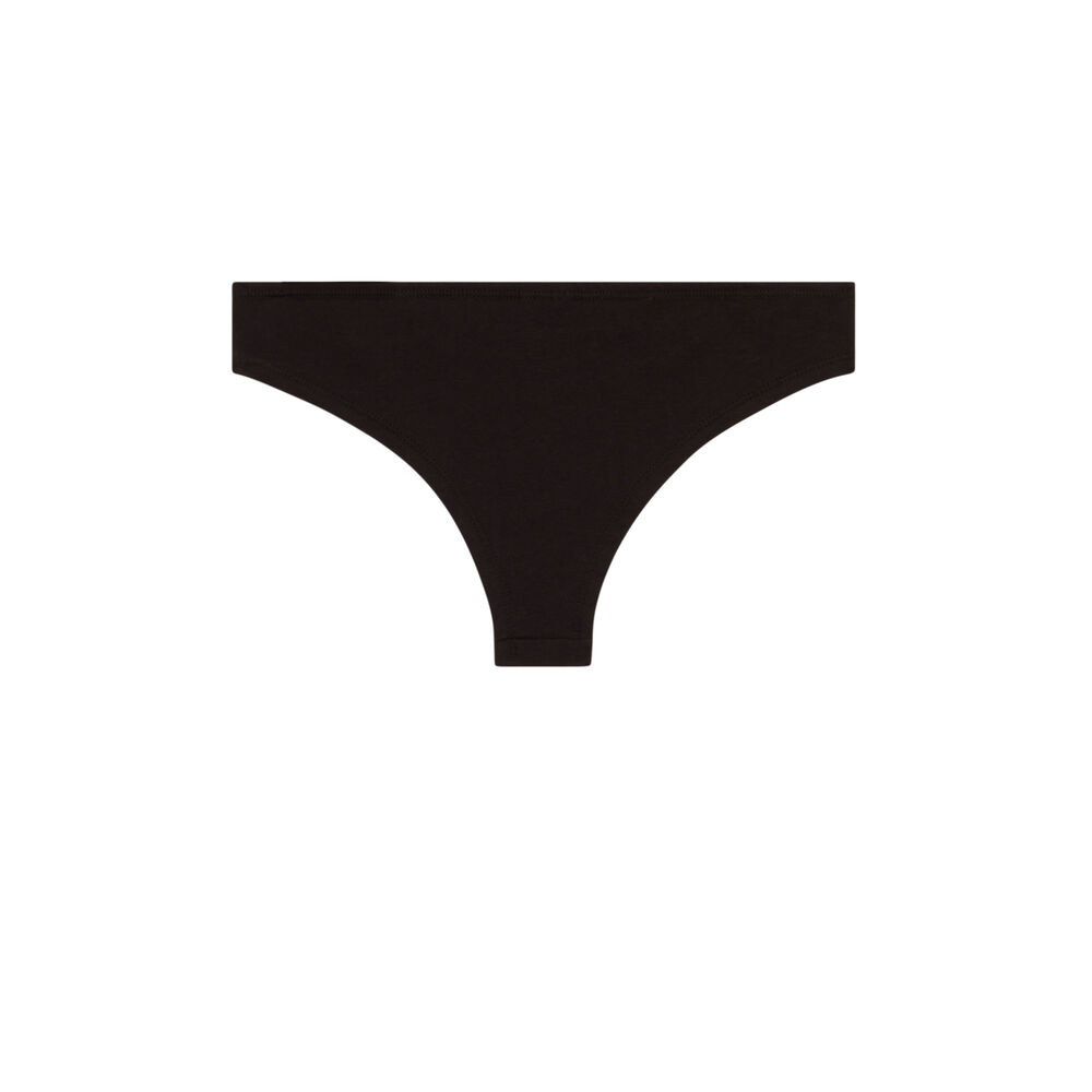 Tanga en coton casa de papel - noir noir.
