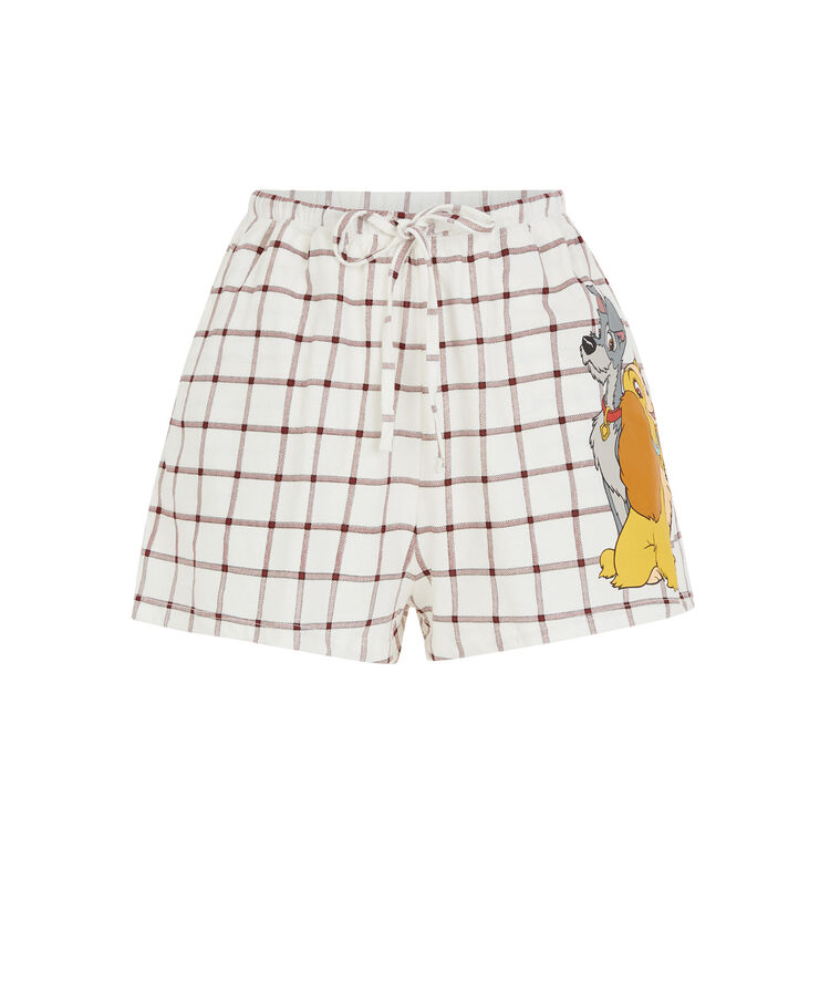 Short la belle et le clochard - blanc blanc.
