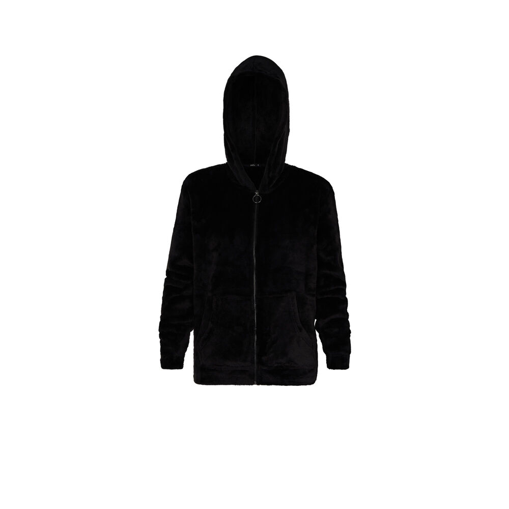 Sweat polaire zippé - noir noir.