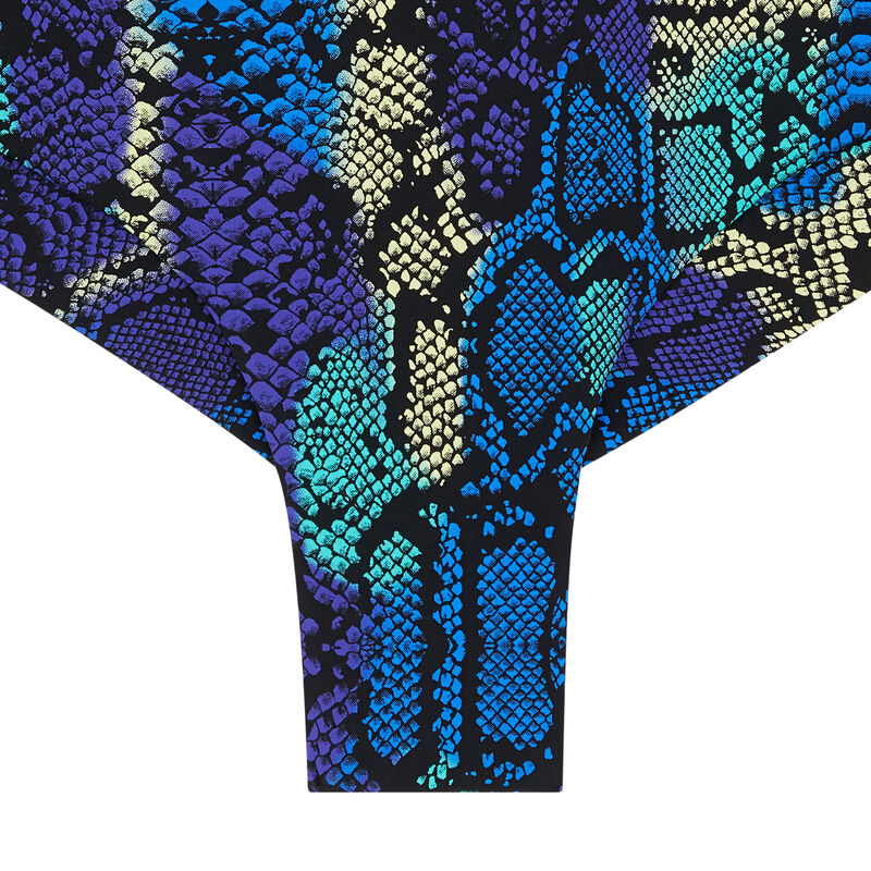 Bas de maillot de bain tanga imprimé serpent - bleu Bas de maillot de bain tanga imprimé serpent - bleu;