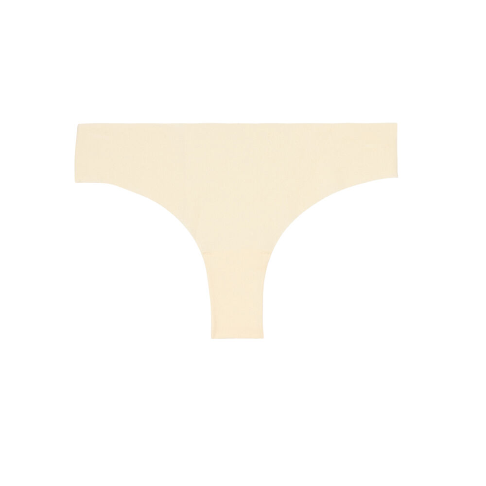 Tanga en micro et dentelle - écru ecru.