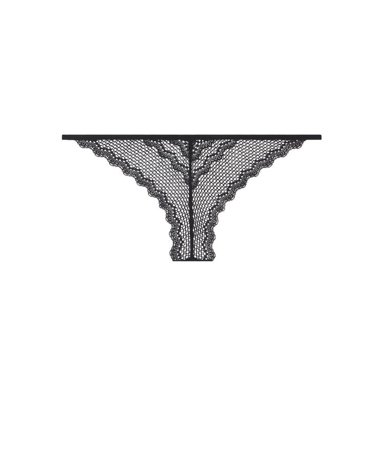 Tanga en dentelle détail fantaisie tcharmiz noir.