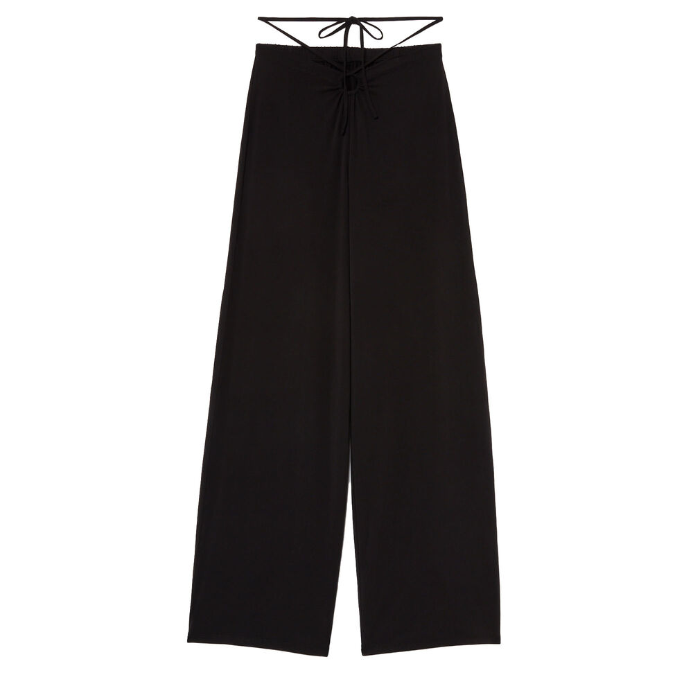 Pantalon fluide détail taille - noir noir.