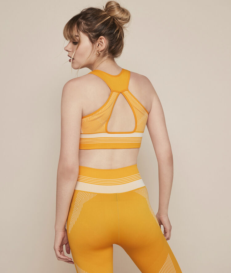 Brassière sport sans coutures seamblockiz safran.