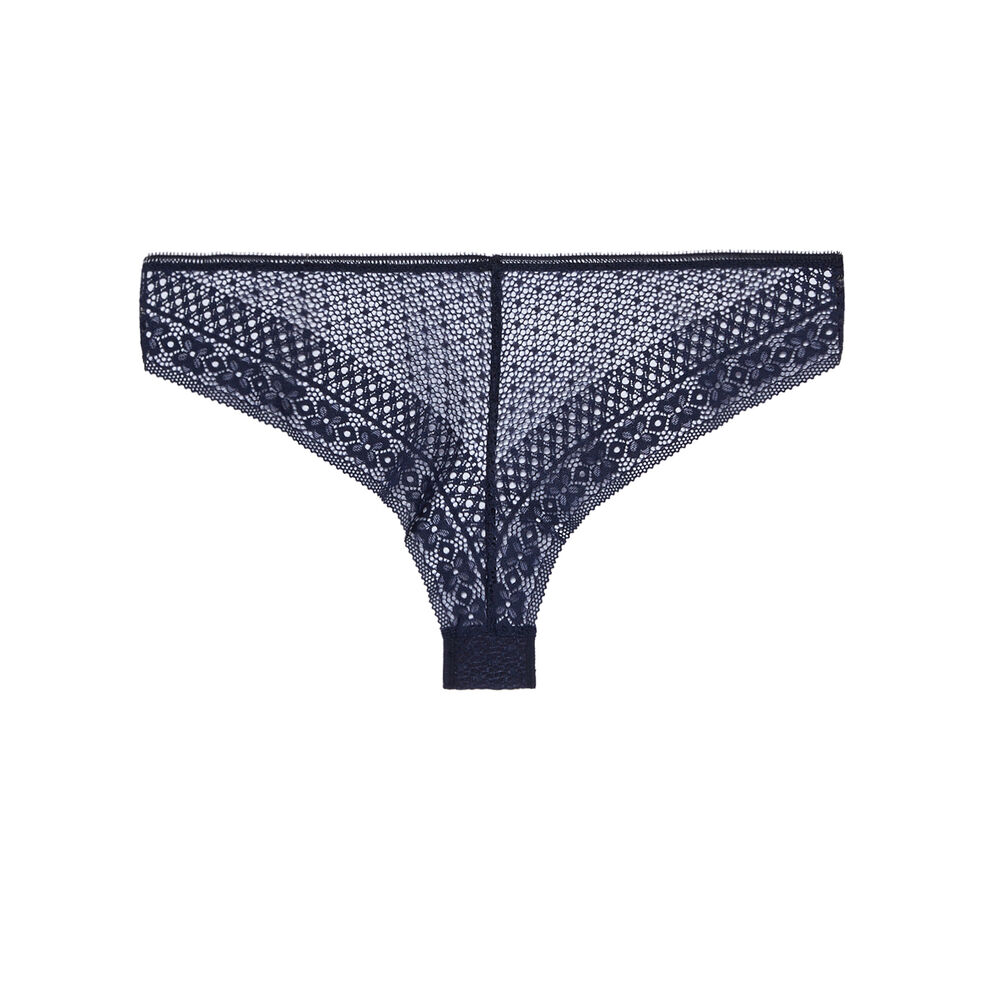 Tanga en dentelle - bleu marine bleu.