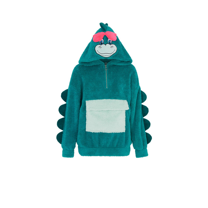 Sweat polaire détail broderies denver denveriz bleu canard.