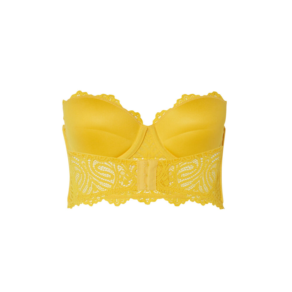 Soutien-gorge bustier push-up - jaune jaune.