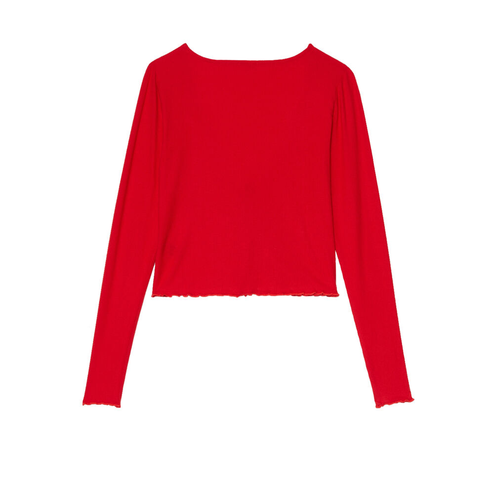 Gilet à nouer manches longues - rouge rouge.
