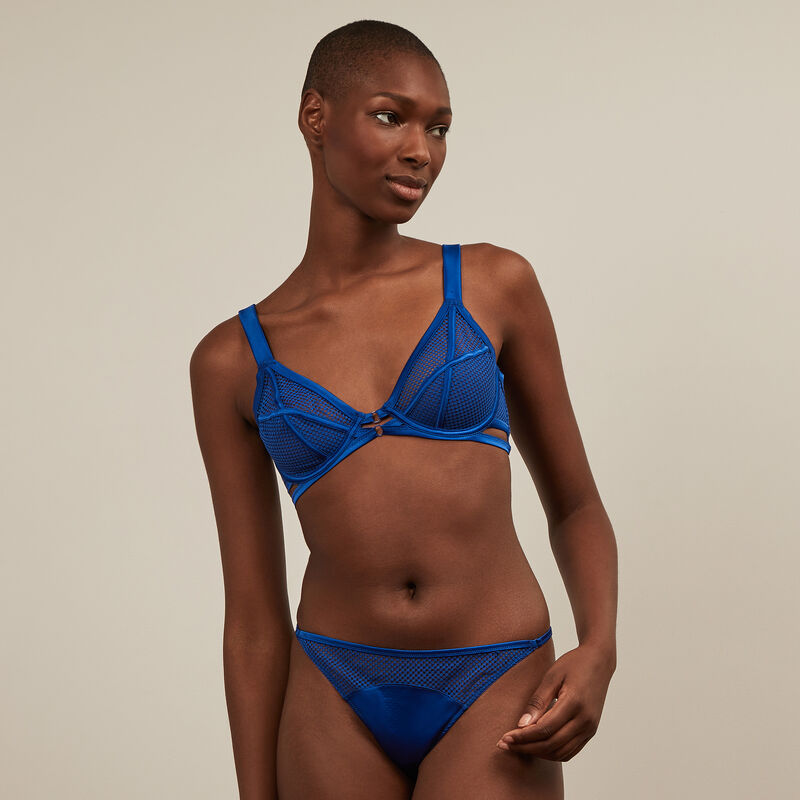 Soutien-gorge corbeille en tulle - bleu roi Soutien-gorge corbeille en tulle - bleu roi ;