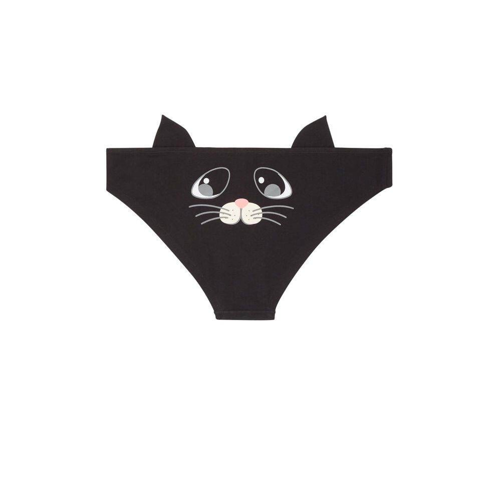 Culotte chaton mignon - noir noir.