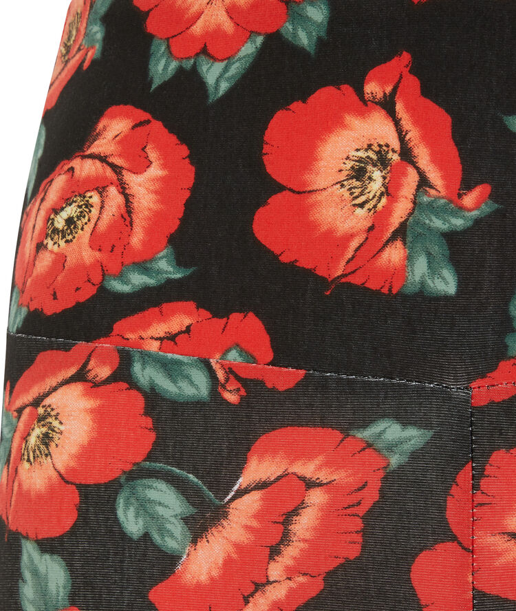 Cycliste taille haute imprimé fleuri - noir noir.