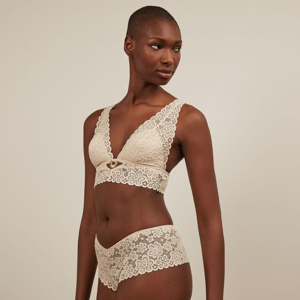 Shorty en dentelle - écru écru.