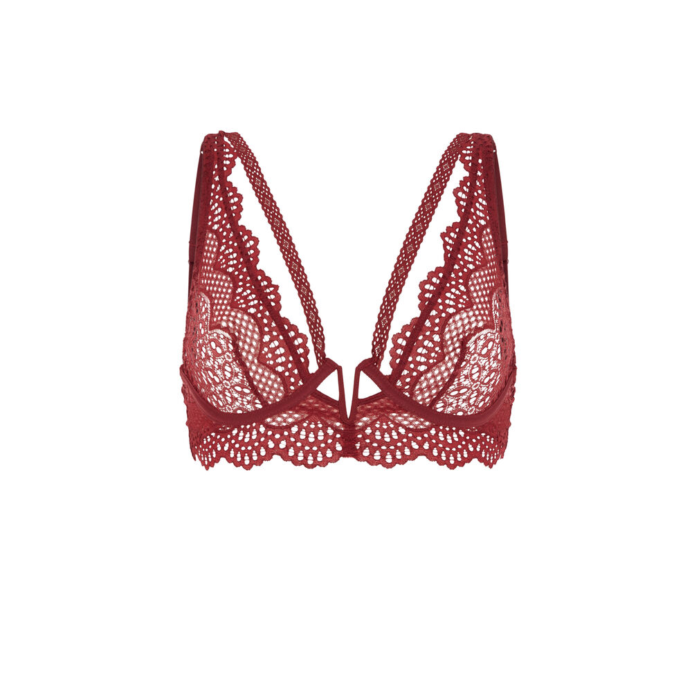 Soutien-gorge corbeille en dentelle - rouge rouge.