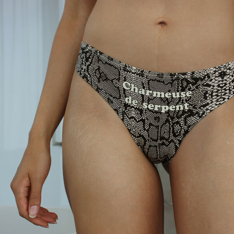 Tanga imprimé serpent - noir Tanga imprimé serpent - noir;