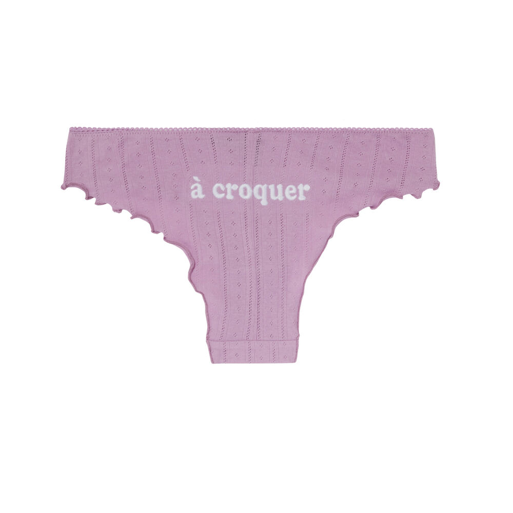 Shorty en coton à message - lilas violet.