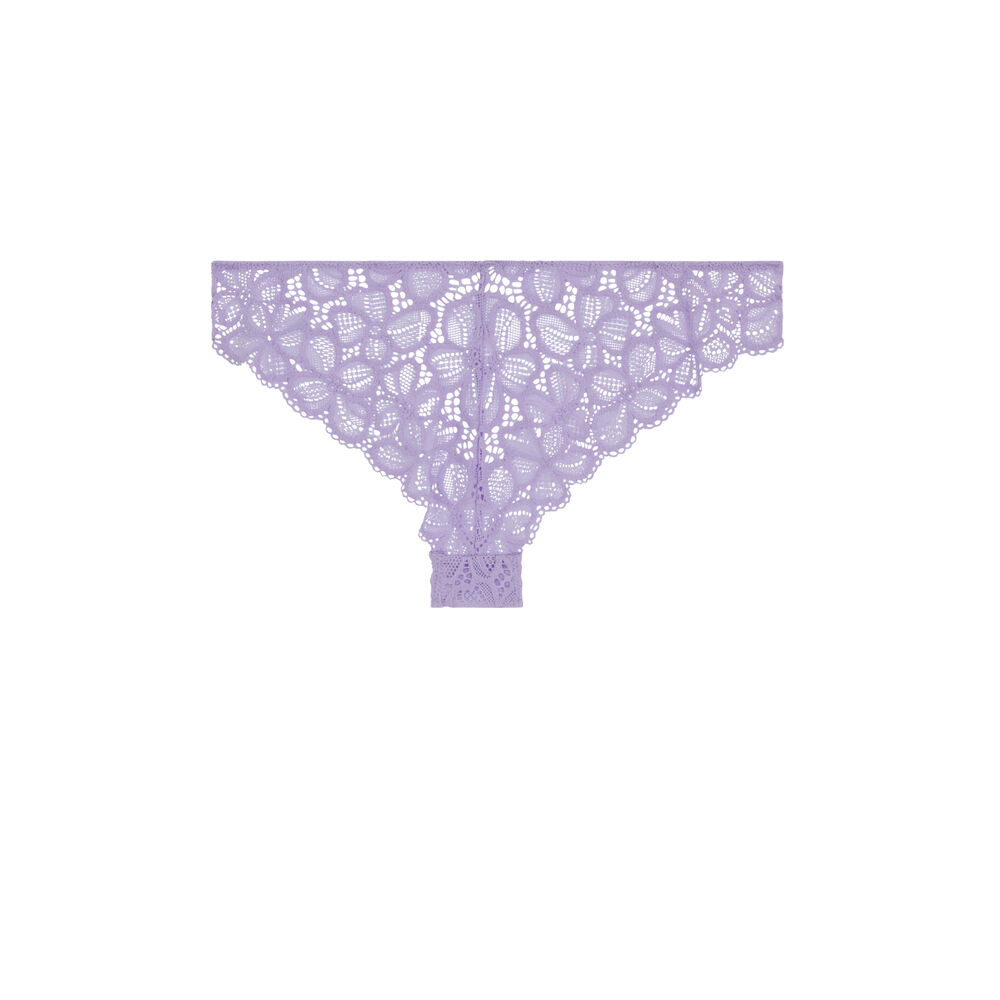 Tanga en dentelle - lilas lilas.