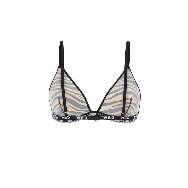 Soutien-gorge triangle sans armatures print tigre frostimiz camel.