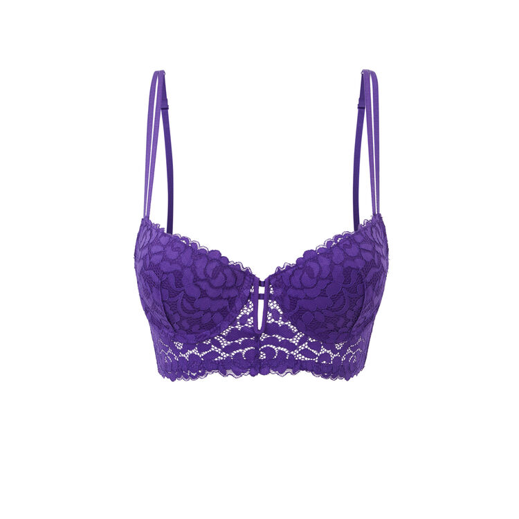 Soutien-gorge bustier ampli en dentelle luluiz violet.