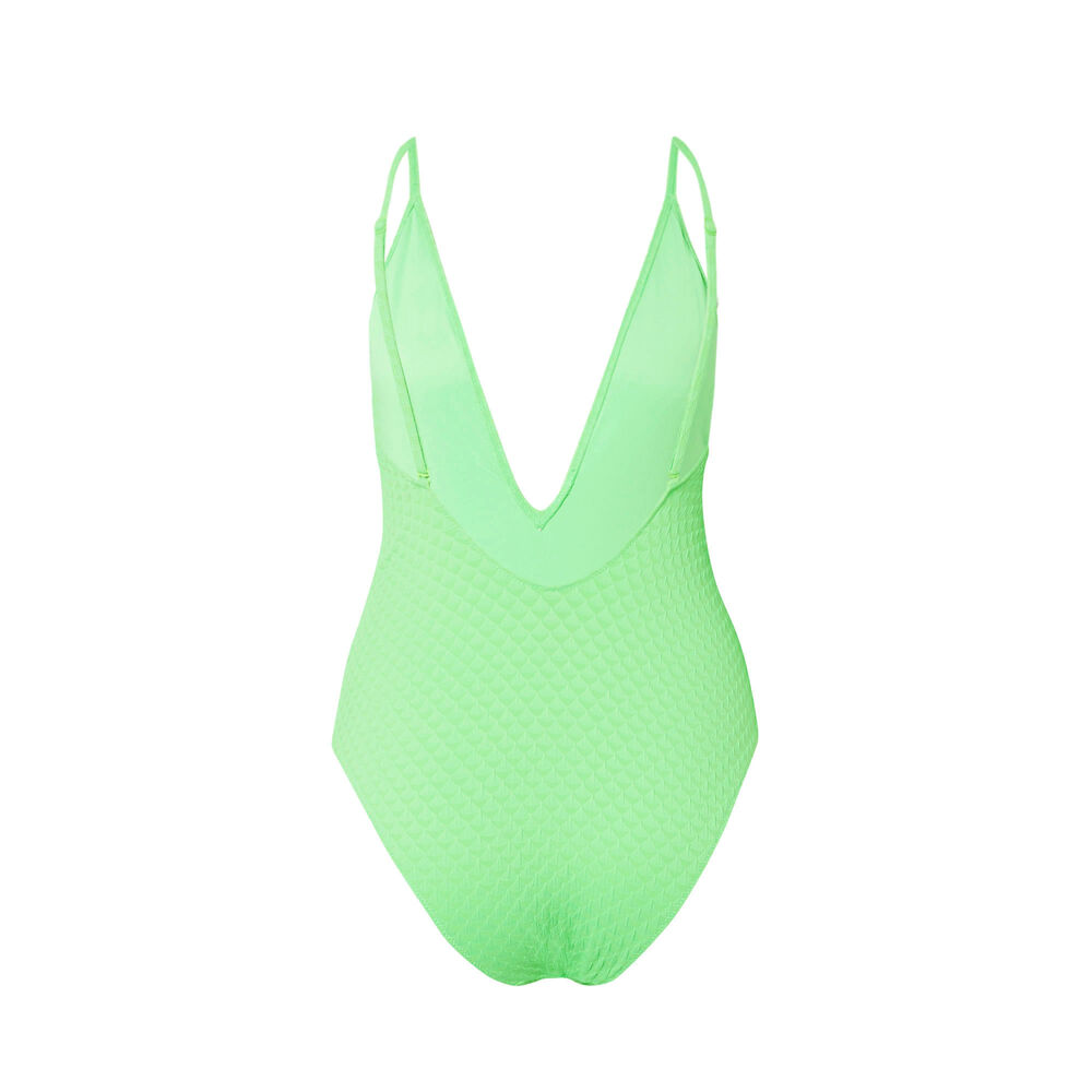 Maillot de bain une pièce décolleté plongeant - vert vert.