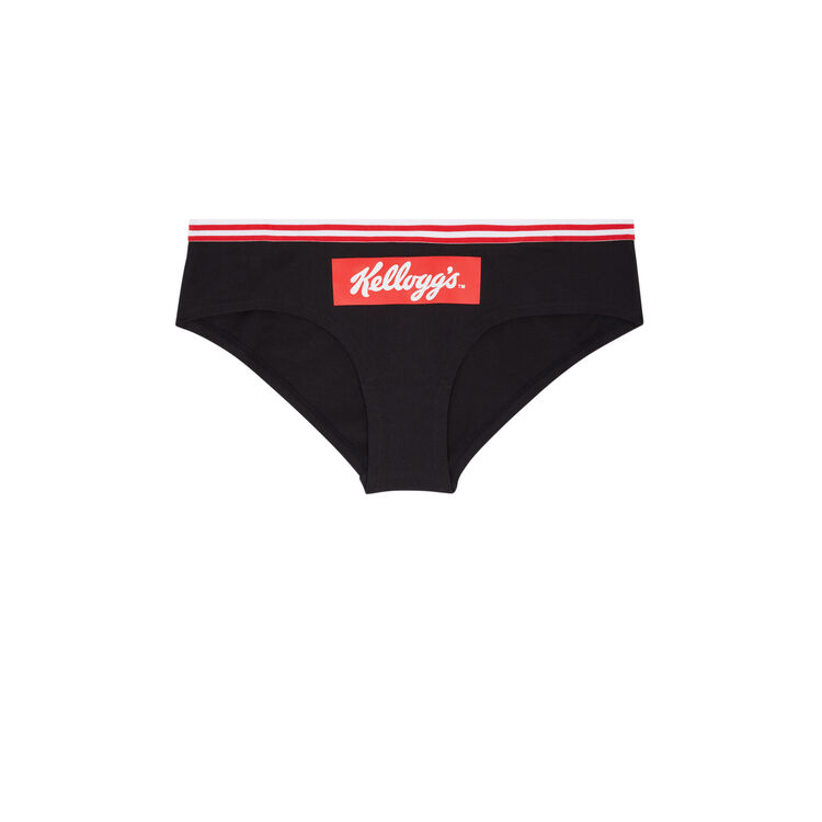 Shorty en coton licence kellogg's noir.