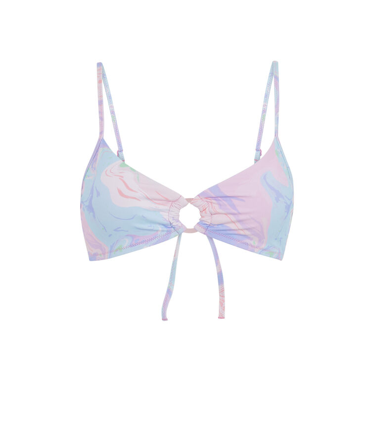 Haut de maillot de bain bralette imprimé marbre - violet violet.