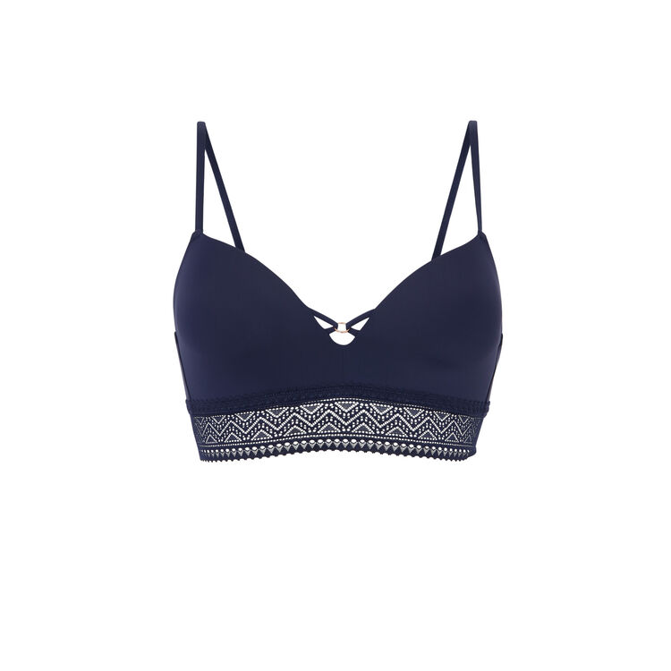 Soutien-gorge ampli micro/dentelle peachiliz bleu marine.