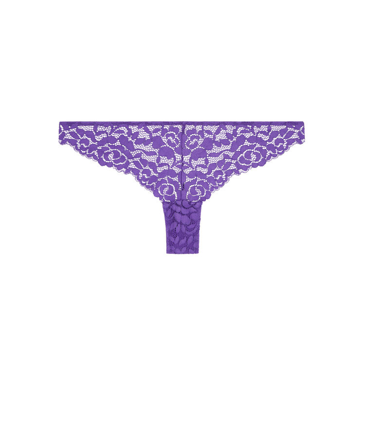 Tanga en dentelle luluiz violet.