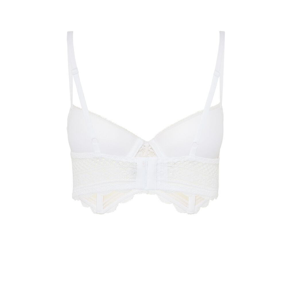 Soutien-gorge ampliforme en dentelle - blanc blanc.