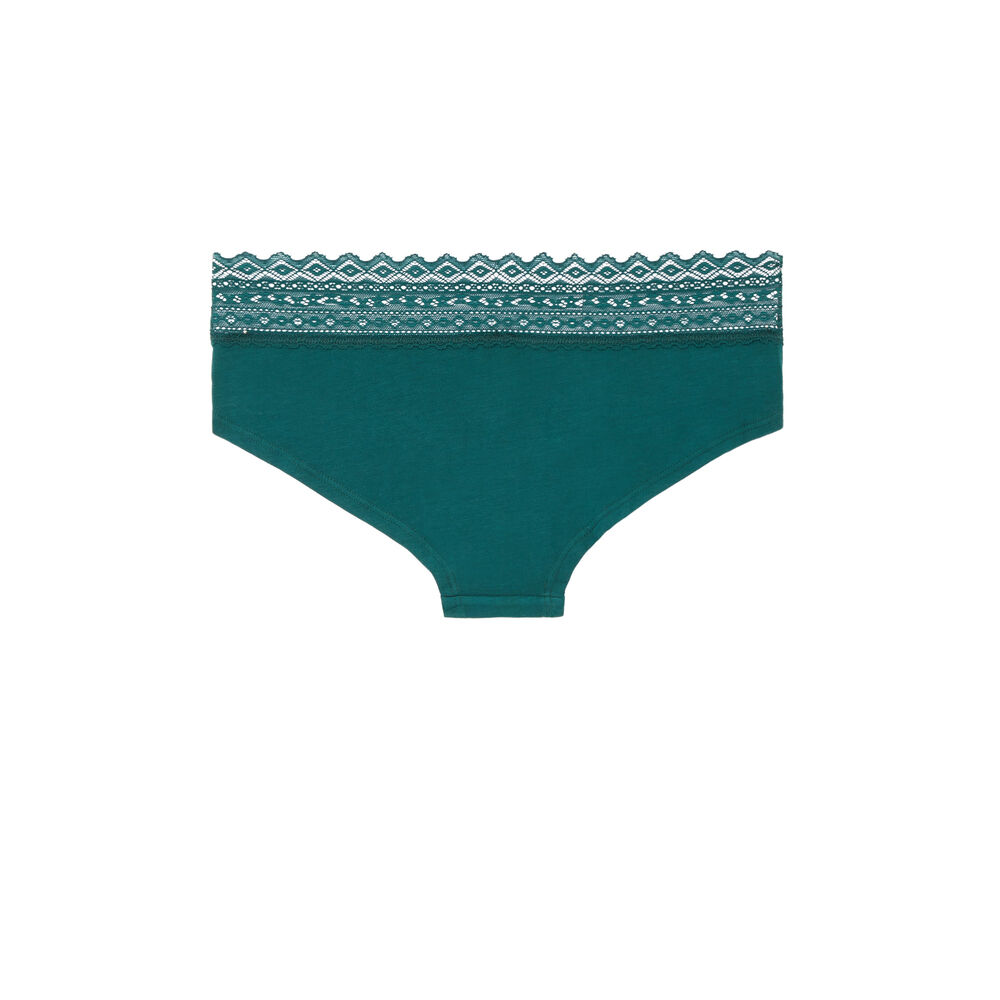Shorty coton à dentelle - vert vert.