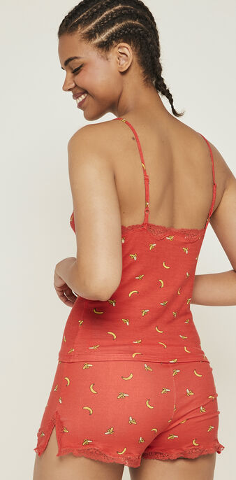 Top a motifs bananes bananiz tangerine.