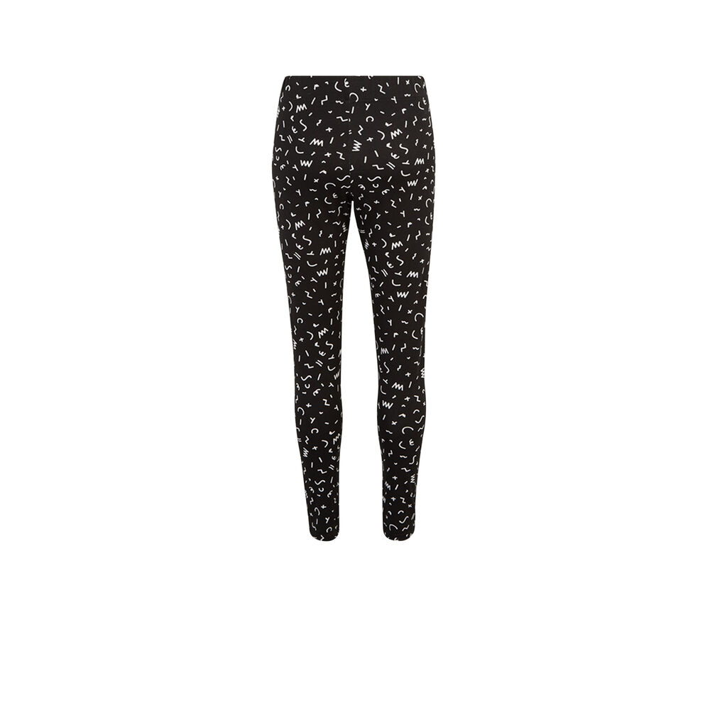 Legging à motifs blancs - noir noir.