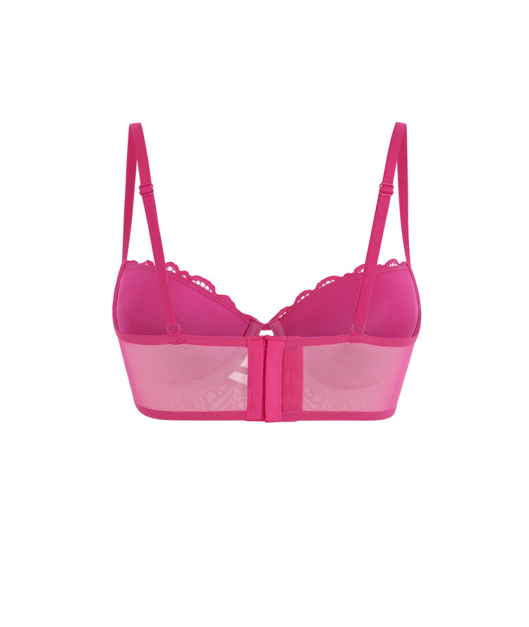 Soutien-gorge bustier push dentelle et bandings marceliz fushia.