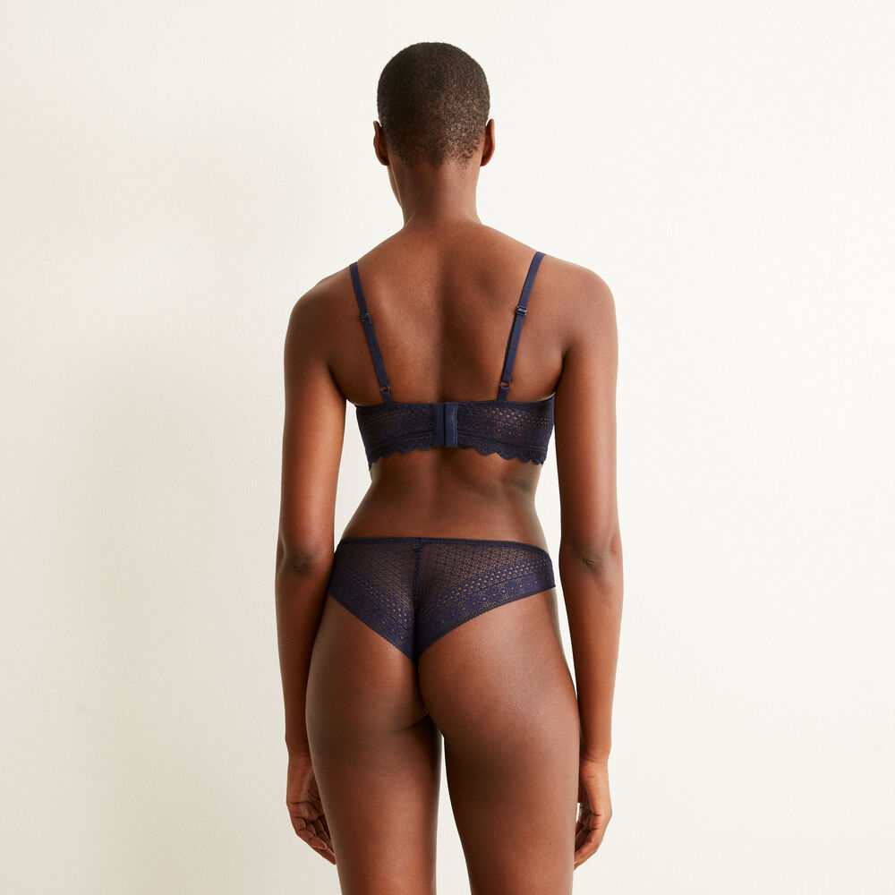 Soutien-gorge ampliforme en dentelle - bleu marine bleu.