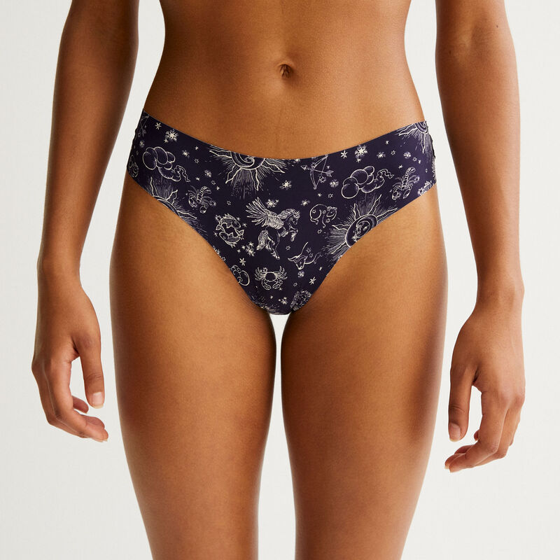 culotte en micro et dentelle motifs astro - bleu culotte en micro et dentelle motifs astro - bleu;
