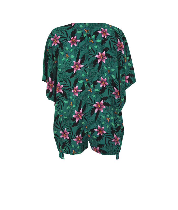 Combishort imprimé tropical - vert vert.