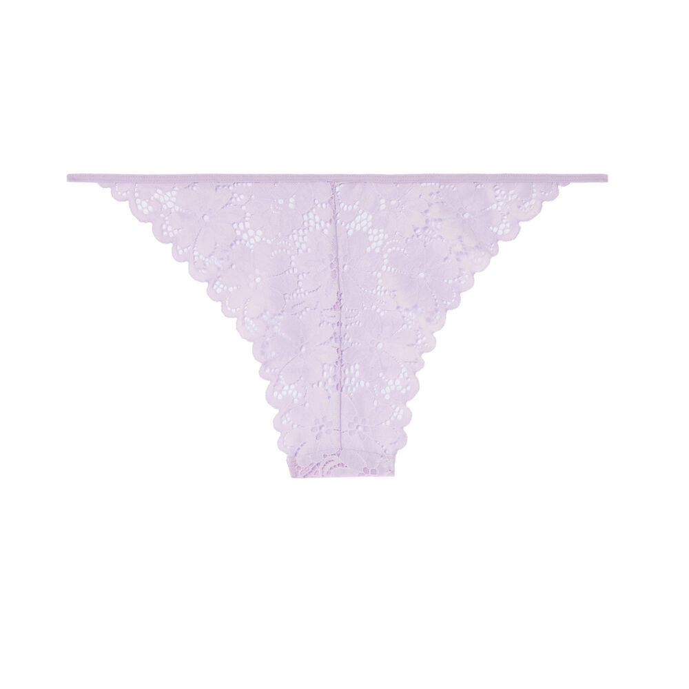 Culotte dentelle brodée - lilas violet.