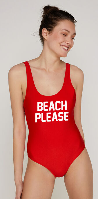 Maillot de bain une pi&egrave;ce rouge pleasiz red.