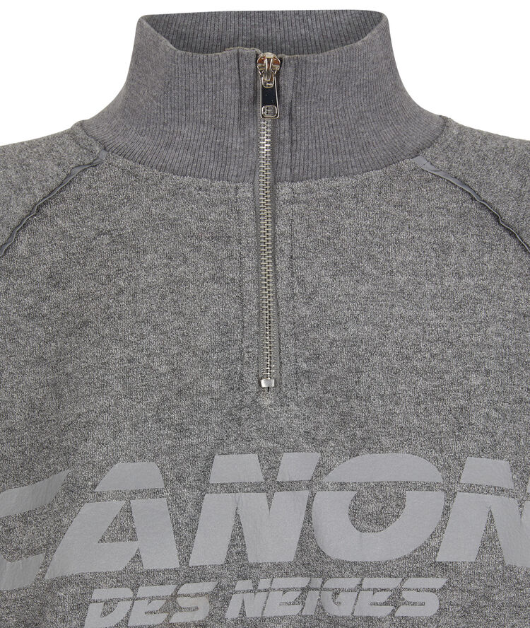 Sweat à zip print réfléchissant canondesneigiz gris.