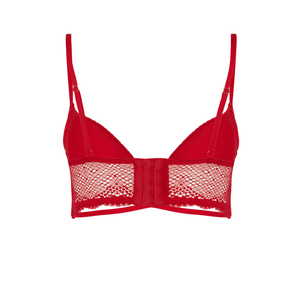 Soutien-gorge ultra push-up en dentelle et liens - rouge rouge.