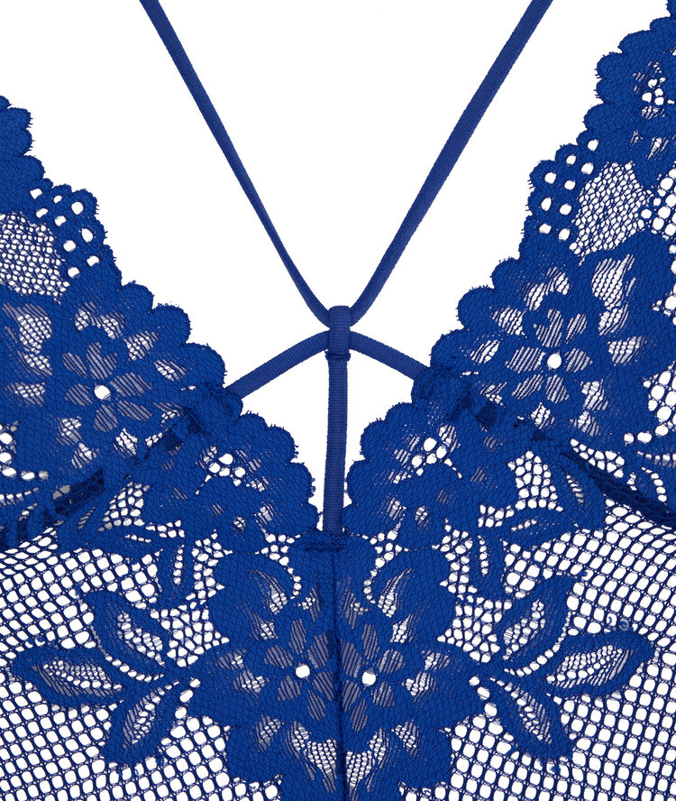 Body en résille - bleu roi bleu.
