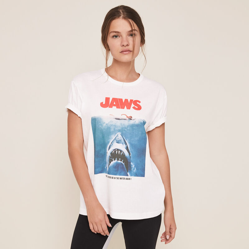 Top à manches courtes détail print jawsiz Top à manches courtes détail print jawsiz;
