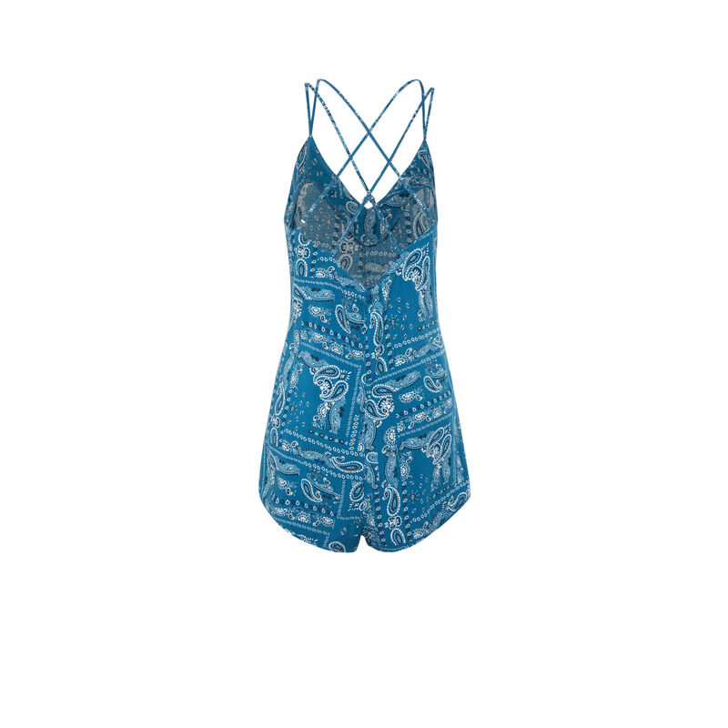 Combishort imprimé bandana - bleu Combishort imprimé bandana - bleu ;
